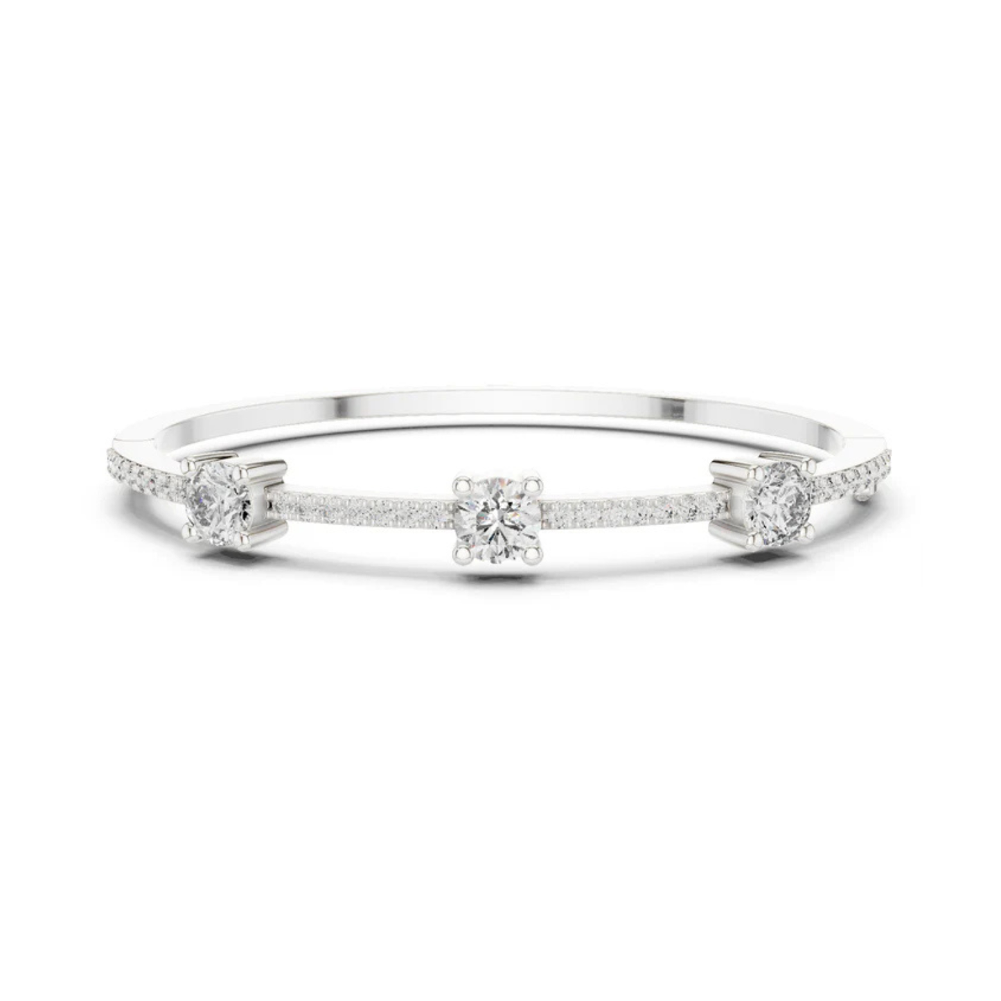 14k White Gold Round Lab-Grown Diamond Office Wear Bracelet for Women | Pure Carat