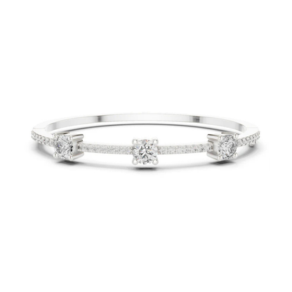 14k White Gold Round Lab-Grown Diamond Office Wear Bracelet for Women | Pure Carat