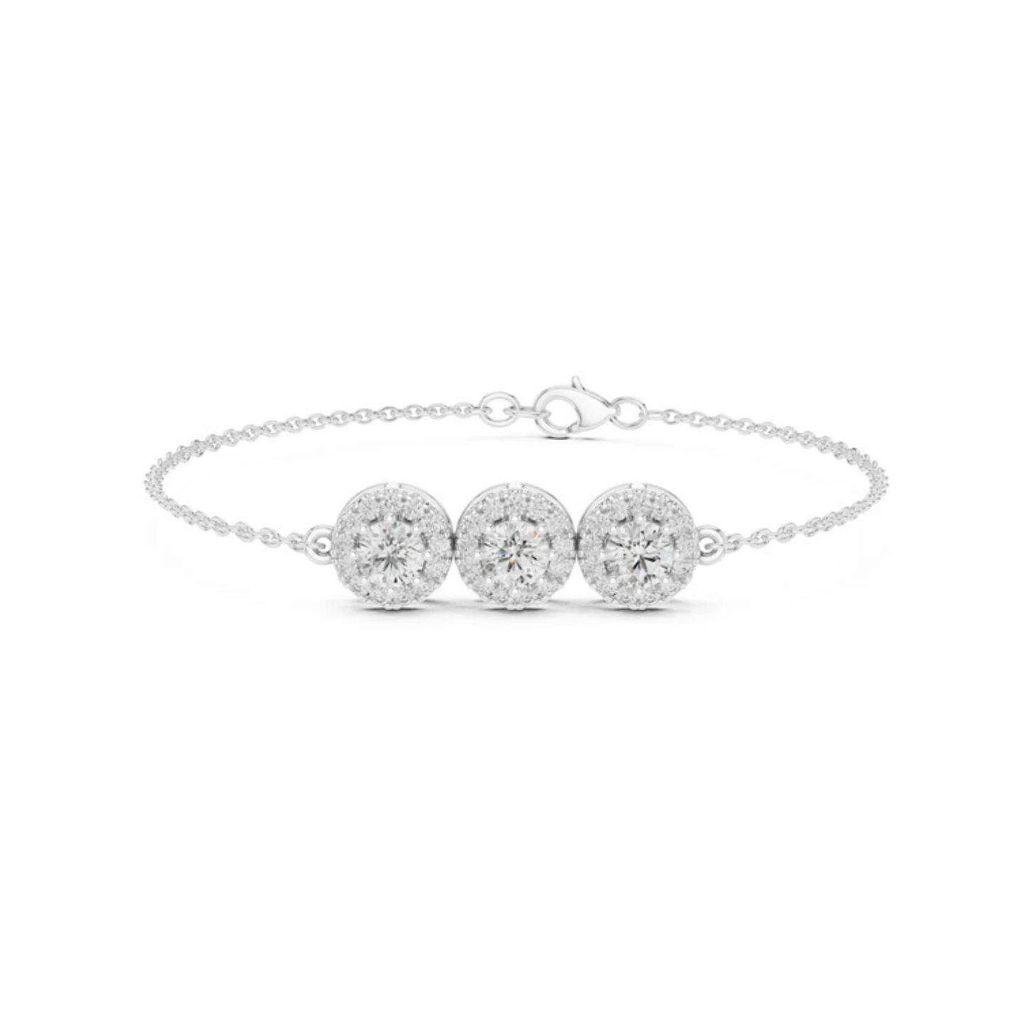 18k Yellow Gold Round Lab-Grown Diamond Wedding Bracelet for Women | Pure Carat