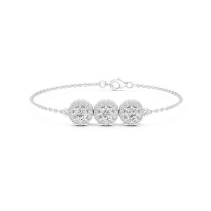 18k Yellow Gold Round Lab-Grown Diamond Wedding Bracelet for Women | Pure Carat