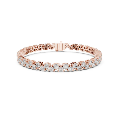 14k Rose Gold Round Lab-Grown Diamond Everyday Wear Bracelet for Women | Pure Carat