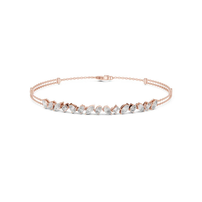 14k Rose Gold Round Lab-Grown Diamond Everyday Wear Bracelet for Women | Pure Carat