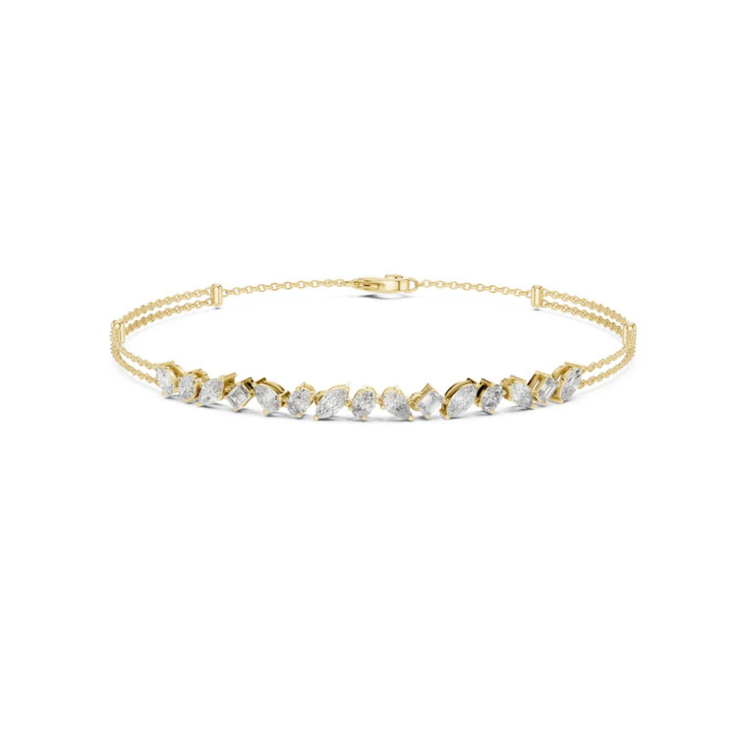 14k Rose Gold Round Lab-Grown Diamond Everyday Wear Bracelet for Women | Pure Carat