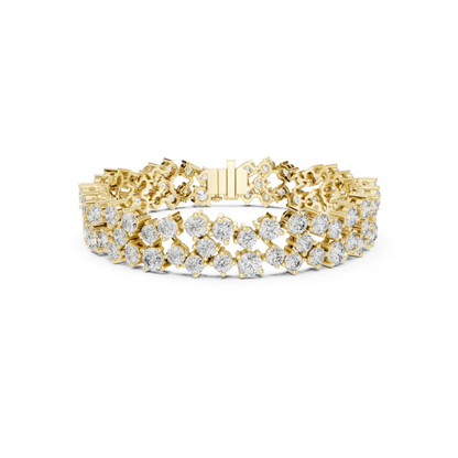18k Yellow Gold Pear/Oval/Marquise/Emerald Lab-Grown Diamond Anniversary Bracelet | Pure Carat