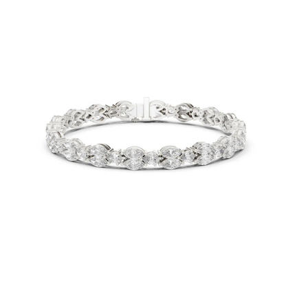 14k Rose Gold Pear/Marquise Lab-Grown Diamond Anniversary Bracelet for Women | Pure Carat