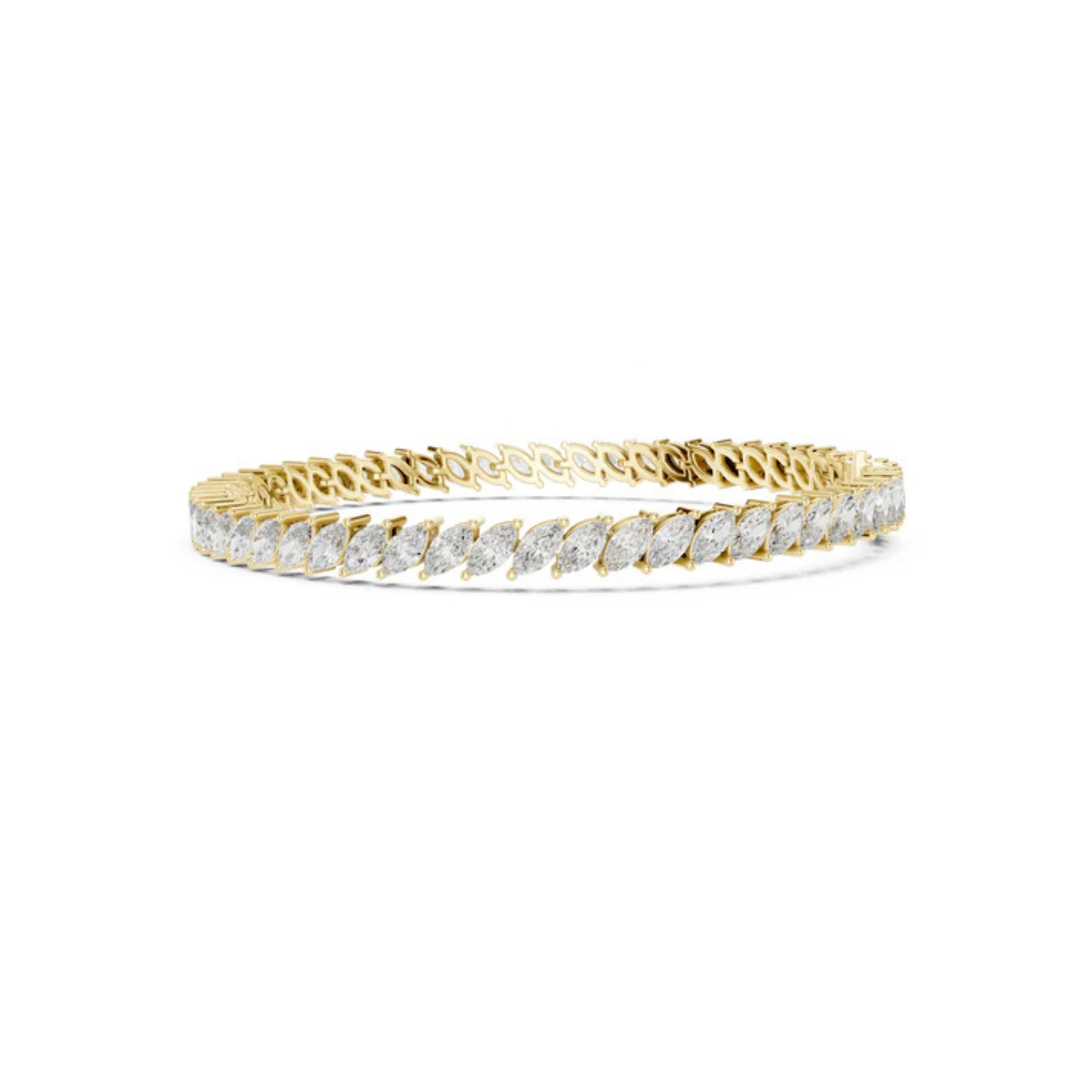 14k Yellow Gold Round Lab-Grown Diamond Office Wear Bracelet for Women | Pure Carat