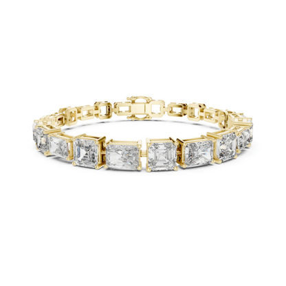 18k White Gold Radiant/Emerald Lab-Grown Diamond Office Wear Bracelet | Pure Carat