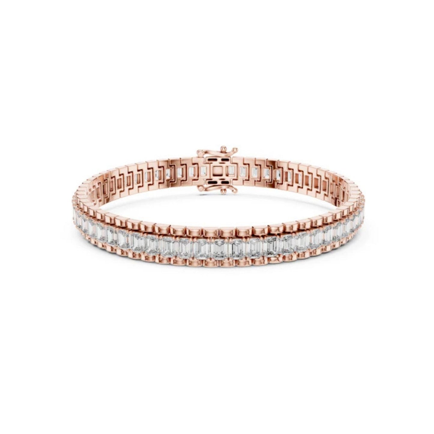 Women’s Wedding Bracelet in 14K White Gold with Emerald Lab-Grown Diamond - Pure Carat