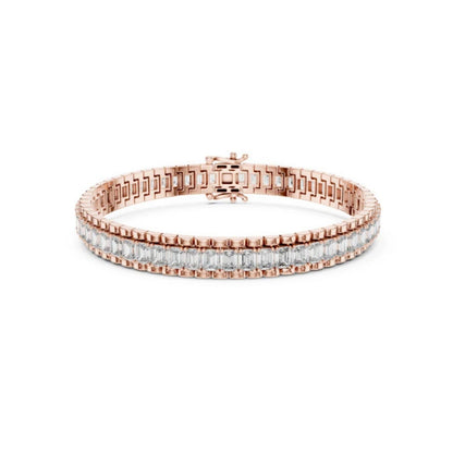 Women’s Wedding Bracelet in 14K White Gold with Emerald Lab-Grown Diamond - Pure Carat