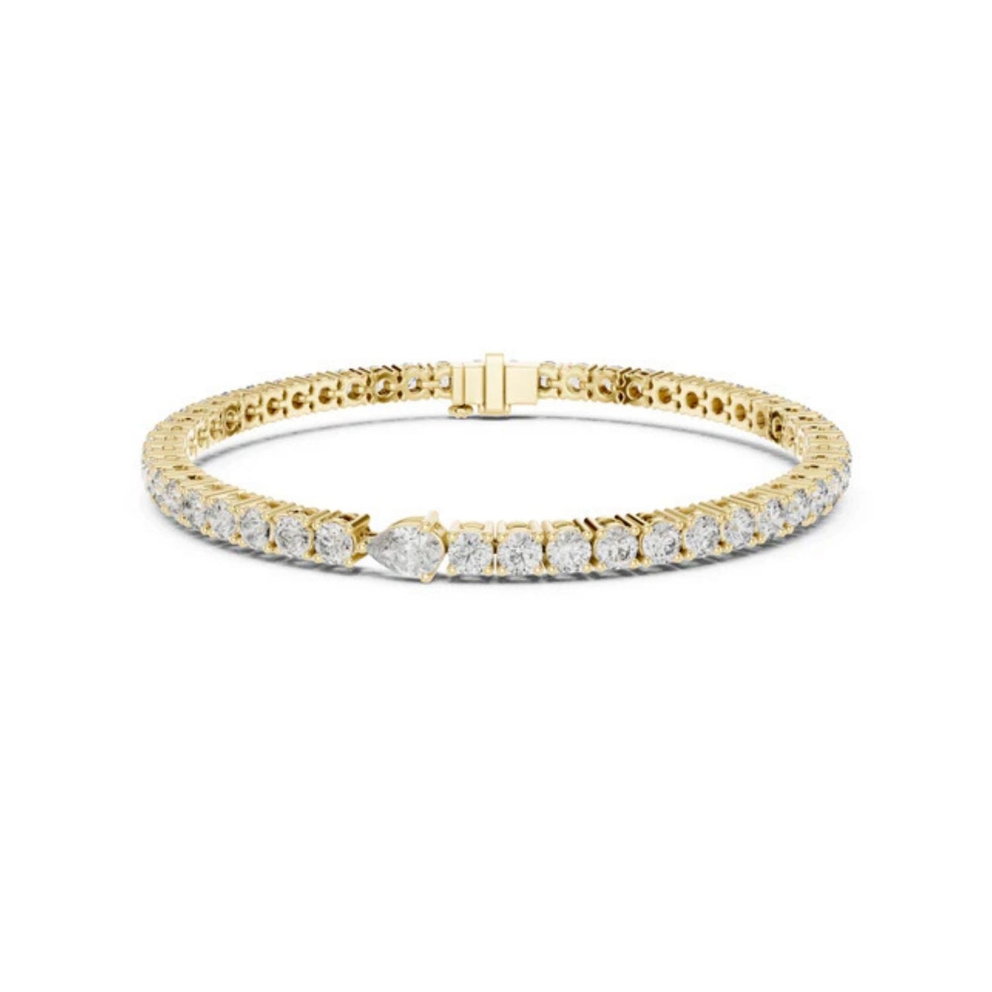 14k Rose Gold Round Lab-Grown Diamond Everyday Wear Bracelet for Women | Pure Carat