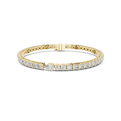 14k Rose Gold Round Lab-Grown Diamond Everyday Wear Bracelet for Women | Pure Carat