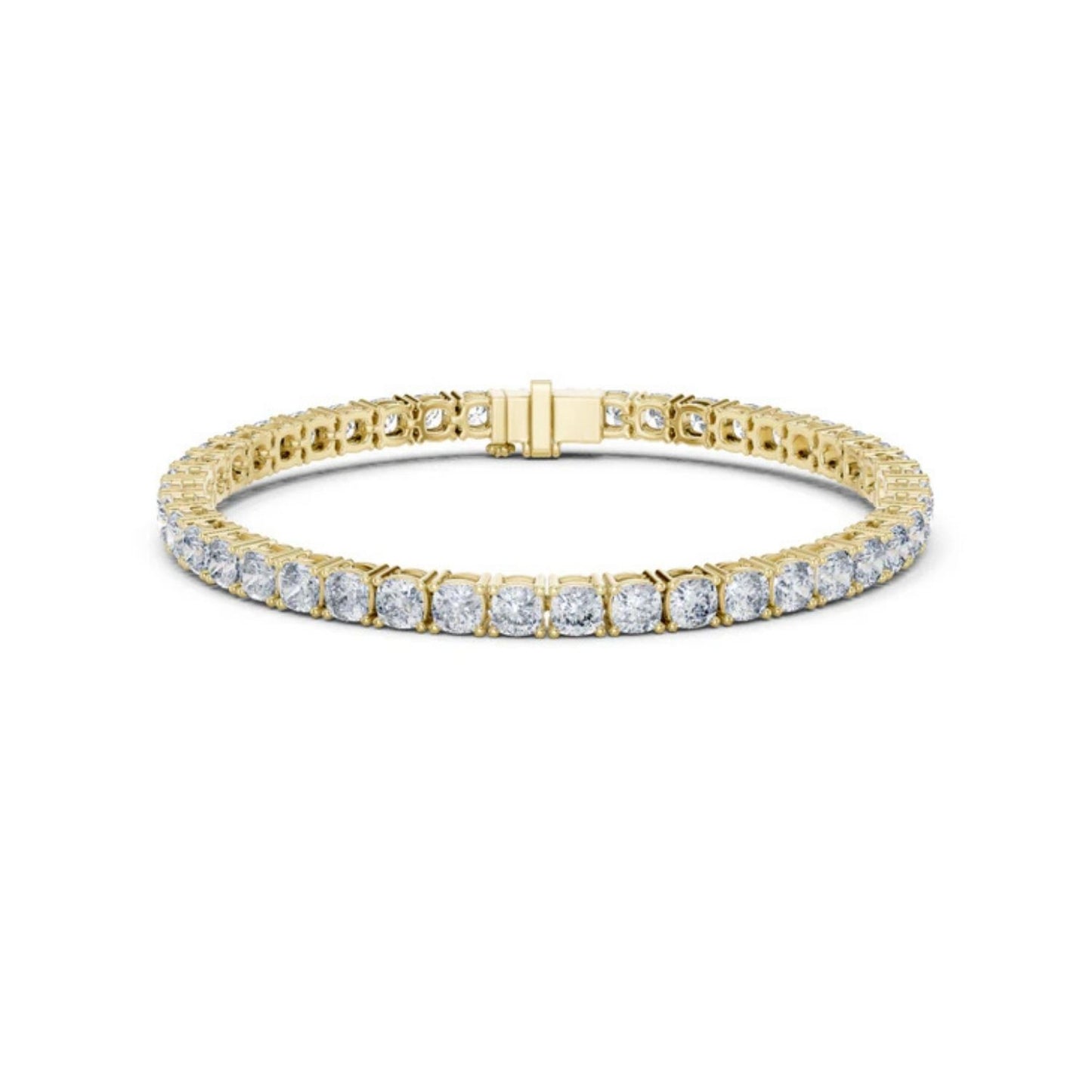 14k Yellow Gold Heart/Emerald/Oval/Pear Lab-Grown Diamond Party Wear Bracelet | Pure Carat