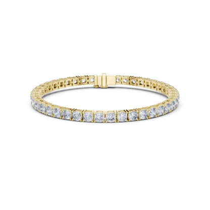 14k Yellow Gold Heart/Emerald/Oval/Pear Lab-Grown Diamond Party Wear Bracelet | Pure Carat