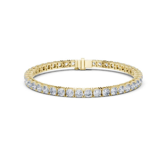 14k Yellow Gold Heart/Emerald/Oval/Pear Lab-Grown Diamond Party Wear Bracelet | Pure Carat
