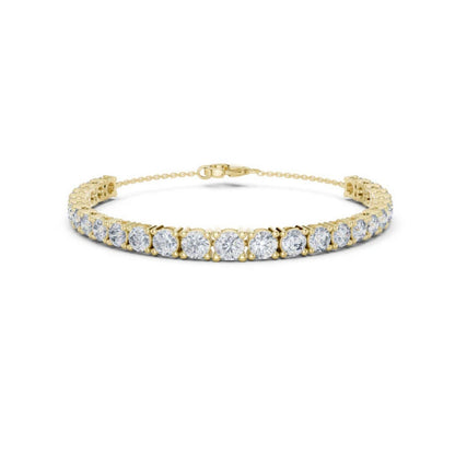 14k Yellow Gold Round Lab-Grown Diamond Bridal Bracelet for Women | Pure Carat