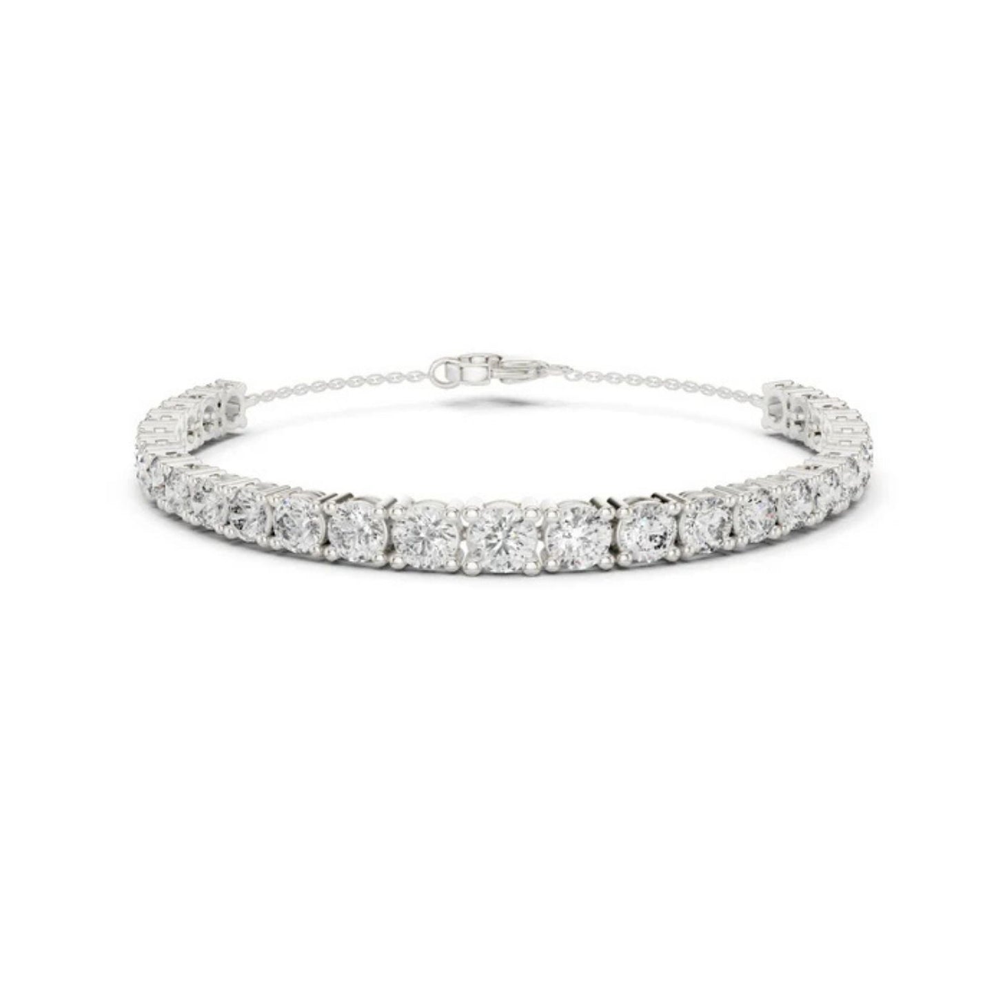 14k Yellow Gold Round Lab-Grown Diamond Bridal Bracelet for Women | Pure Carat