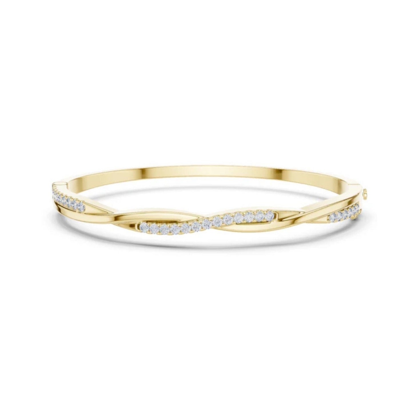 18k Yellow Gold Round Lab-Grown Diamond Wedding Bracelet for Women | Pure Carat