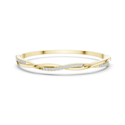 18k Yellow Gold Round Lab-Grown Diamond Wedding Bracelet for Women | Pure Carat