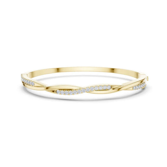 18k Yellow Gold Round Lab-Grown Diamond Wedding Bracelet for Women | Pure Carat