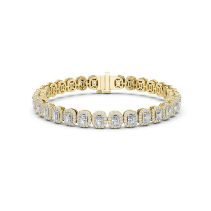 18k White Gold Radiant & Round Lab-Grown Diamond Anniversary Bracelet | Pure Carat
