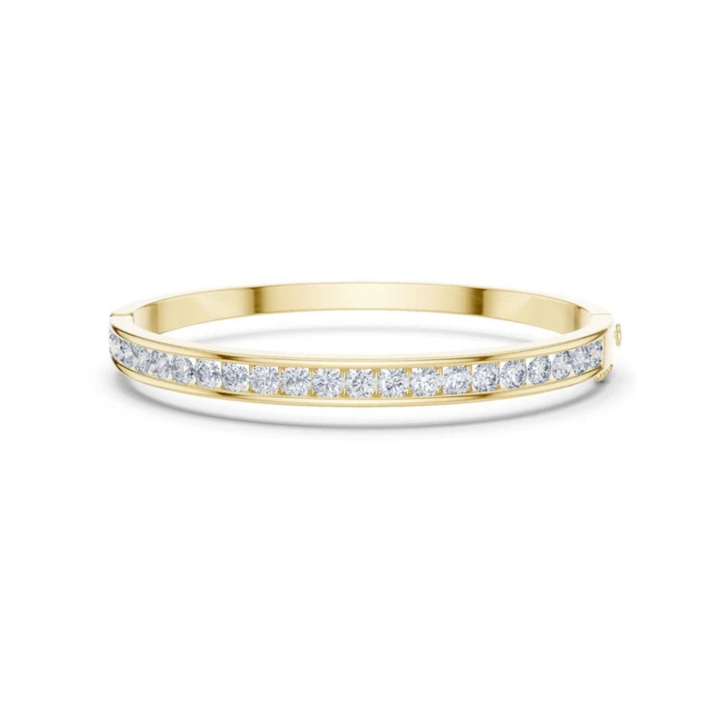 18k Yellow Gold Round Lab-Grown Diamond Party Wear Bracelet for Women | Pure Carat