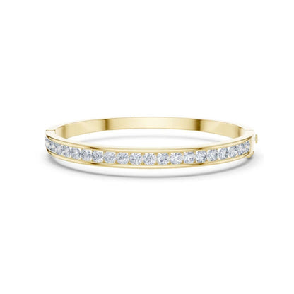 18k Yellow Gold Round Lab-Grown Diamond Party Wear Bracelet for Women | Pure Carat