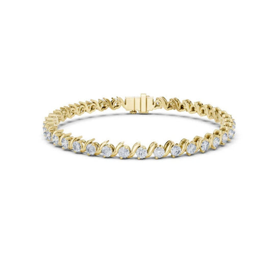14k White Gold Round Lab-Grown Diamond Everyday Wear Bracelet for Women | Pure Carat
