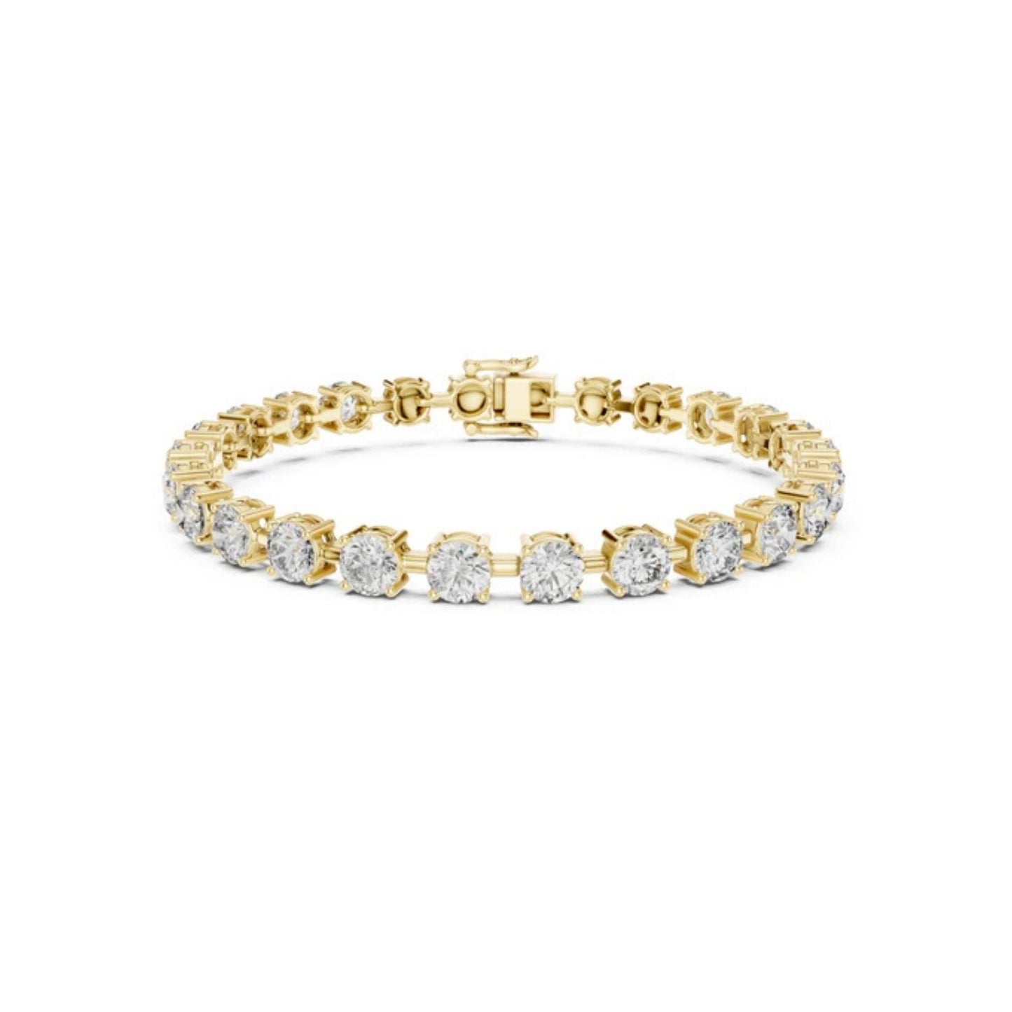 14k Yellow Gold Round Lab-Grown Diamond Office Wear Bracelet for Women | Pure Carat