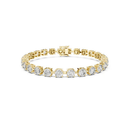14k Yellow Gold Round Lab-Grown Diamond Office Wear Bracelet for Women | Pure Carat