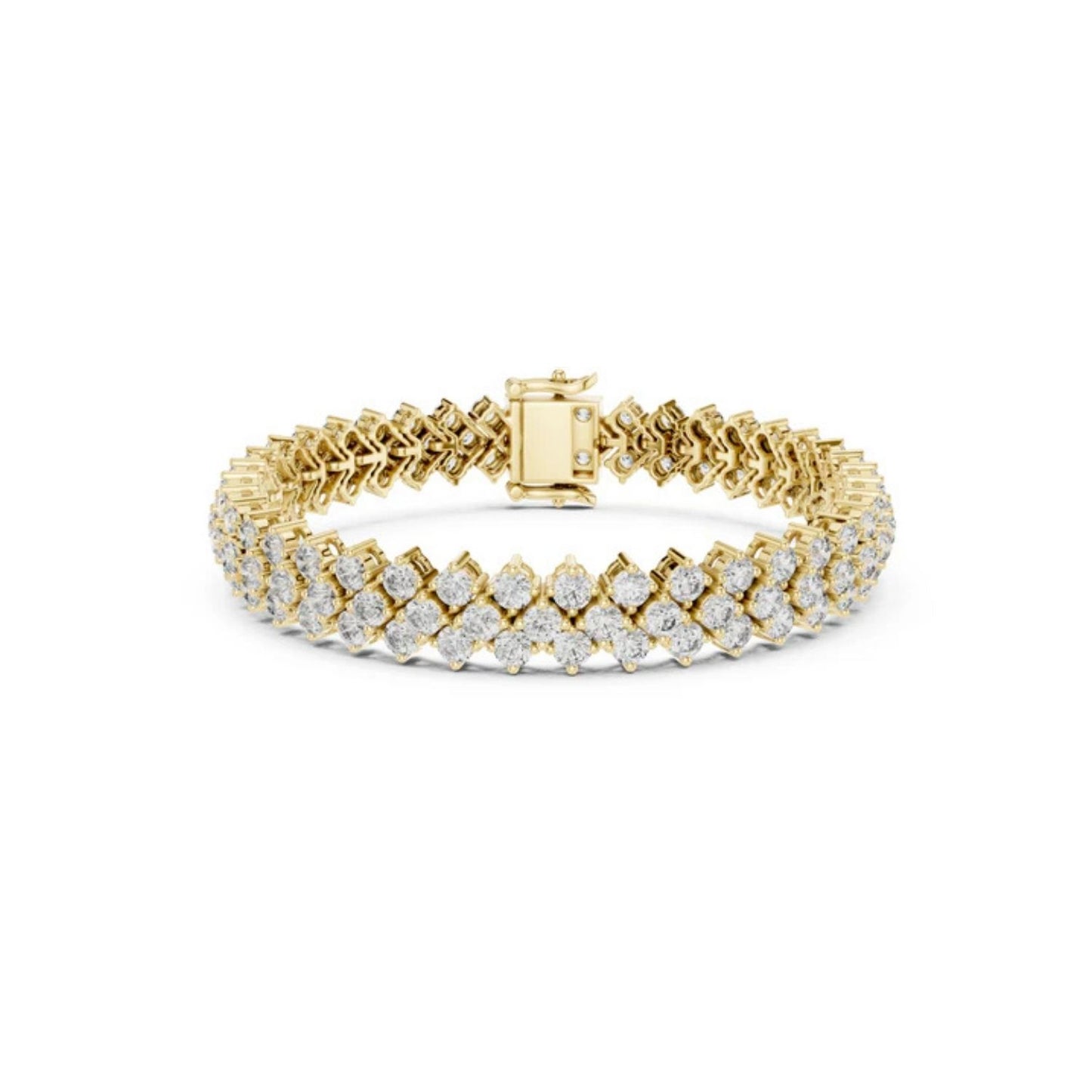 18k White Gold Round Lab-Grown Diamond Anniversary Bracelet for Women | Pure Carat