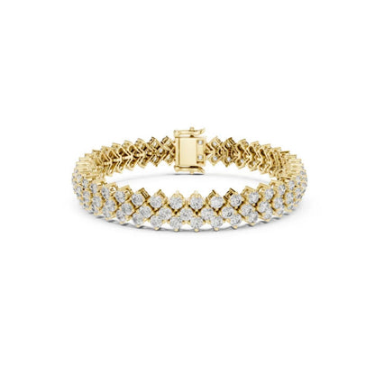 18k White Gold Round Lab-Grown Diamond Anniversary Bracelet for Women | Pure Carat
