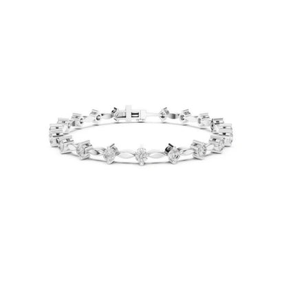 18k Yellow Gold Round Lab-Grown Diamond Party Wear Bracelet for Women | Pure Carat