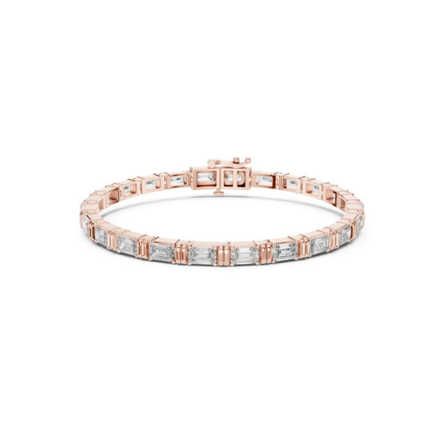 14K Yellow Gold Emerald Lab-Grown Diamond Bracelet for Women - Office Wear - Pure Carat