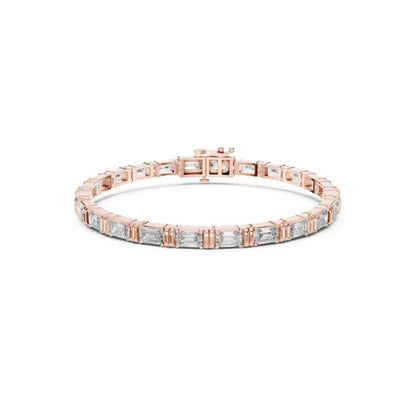 14K Yellow Gold Emerald Lab-Grown Diamond Bracelet for Women - Office Wear - Pure Carat