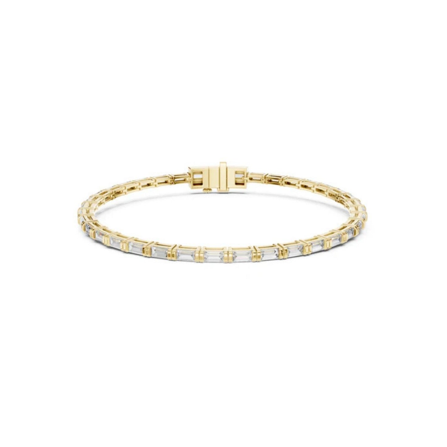 Pure Carat 18K Rose Gold Baguette Cut Diamond Bracelet for Women – Engagement Jewellery
