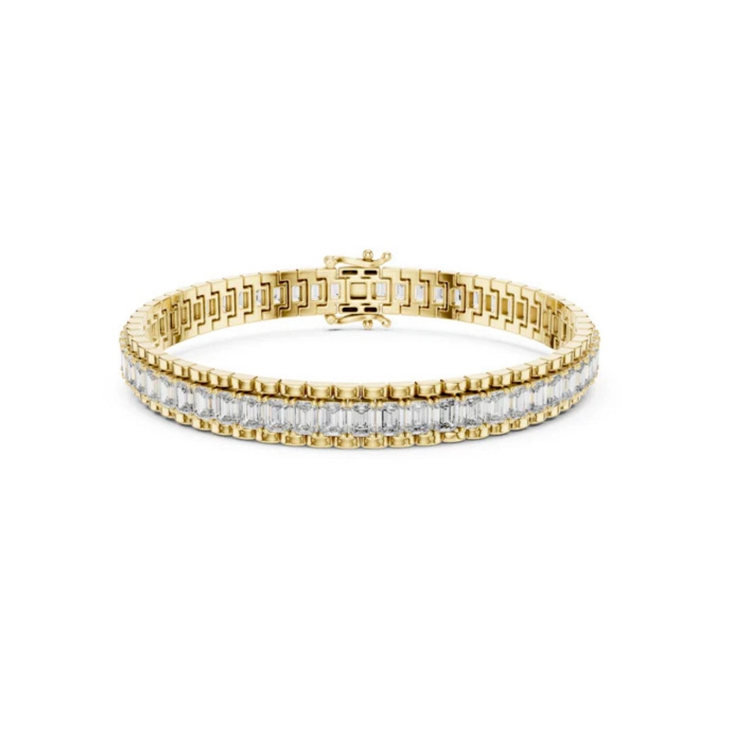 Women’s Wedding Bracelet in 14K White Gold with Emerald Lab-Grown Diamond - Pure Carat