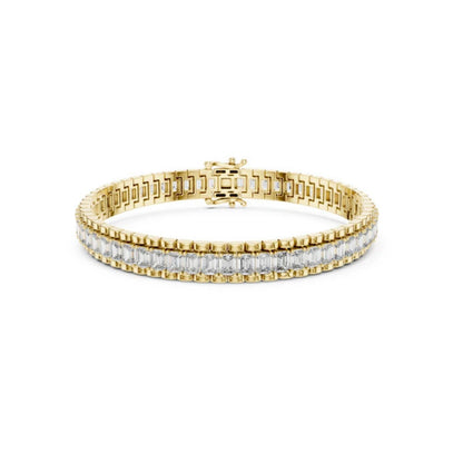 Women’s Wedding Bracelet in 14K White Gold with Emerald Lab-Grown Diamond - Pure Carat