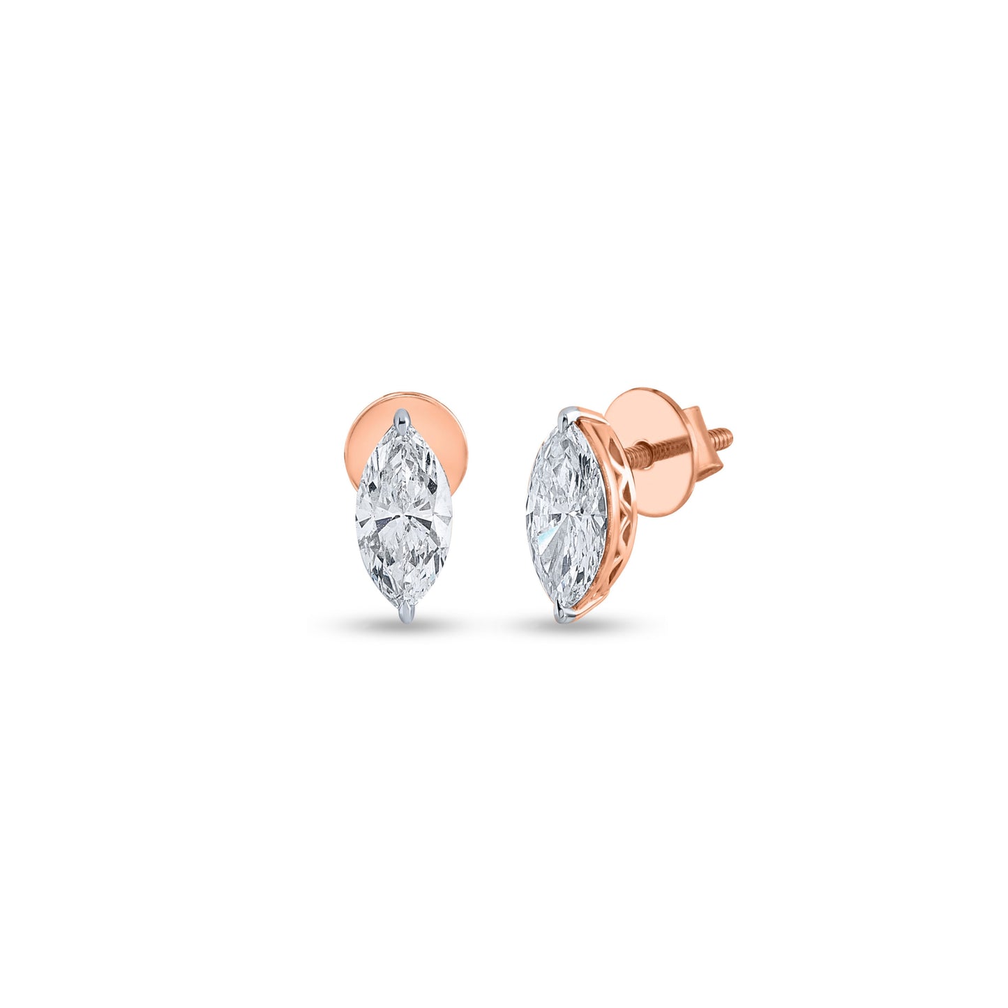 MRQ Cut Diamond Yellow Gold 14 K White Earring For Wommen |pure carat