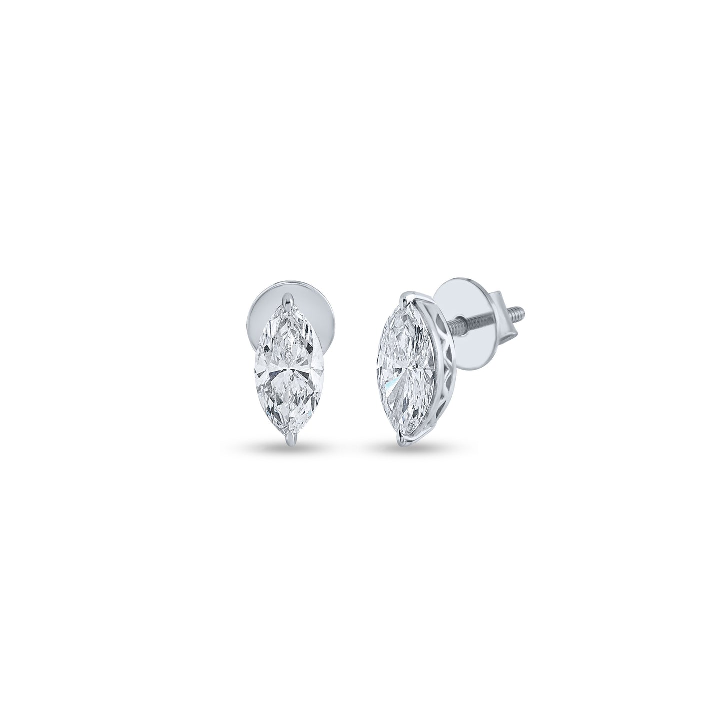 MRQ Cut Diamond Yellow Gold 14 K White Earring For Wommen |pure carat