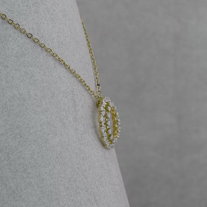 Diamond Circle/Ring Pendant Necklace