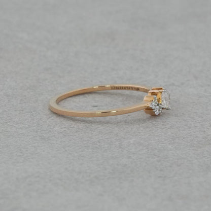 Princess Cut and Cluster Diamond Ring
