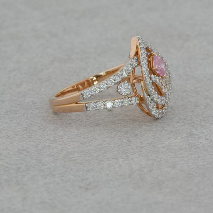 Purecarat: Exquisite Yellow Gold Pink Diamond Engagement Rings