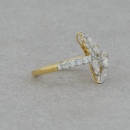 purecarat Marquise and Pear Diamond Statement Ring.