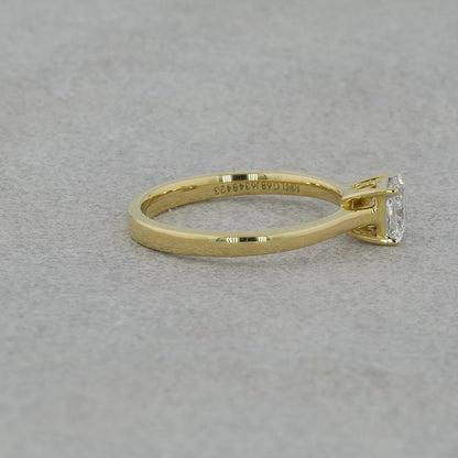 Purecarat 14K Yellow Gold Princess Cut Diamond Solitaire Ring