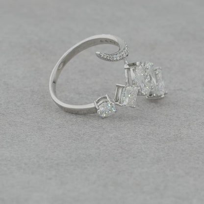 Purecarat 18K Yellow Gold Multi-Cut Diamond Wrap Ring.