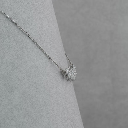 Diamond Curved Cluster Necklace / Scattered Diamond Necklace