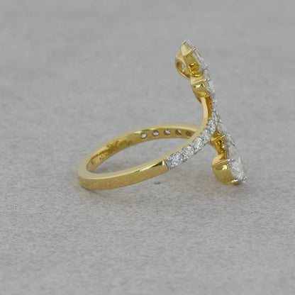 pure carat Floral Design Wrap/Bypass Diamond Ring