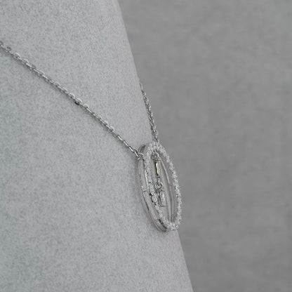 Diamond Circle Pendant / Open Halo Necklace