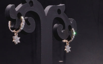 9Kt Yellow Gold Round Cut Lab-Grown Diamond Earrings for Women Anniversary Gift Pure Carat
