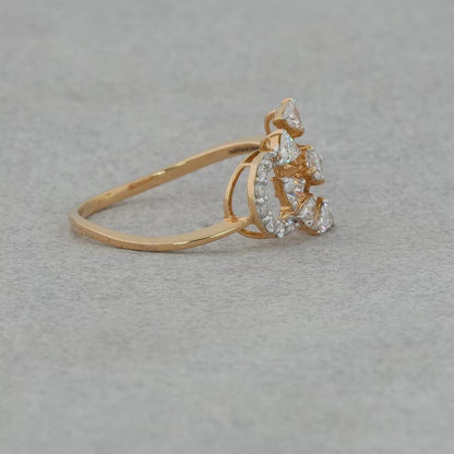 Purecarat Yellow Gold Geometric Diamond Ring.